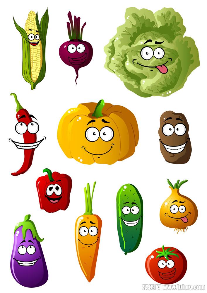 卡通蔬菜笑脸表情图片